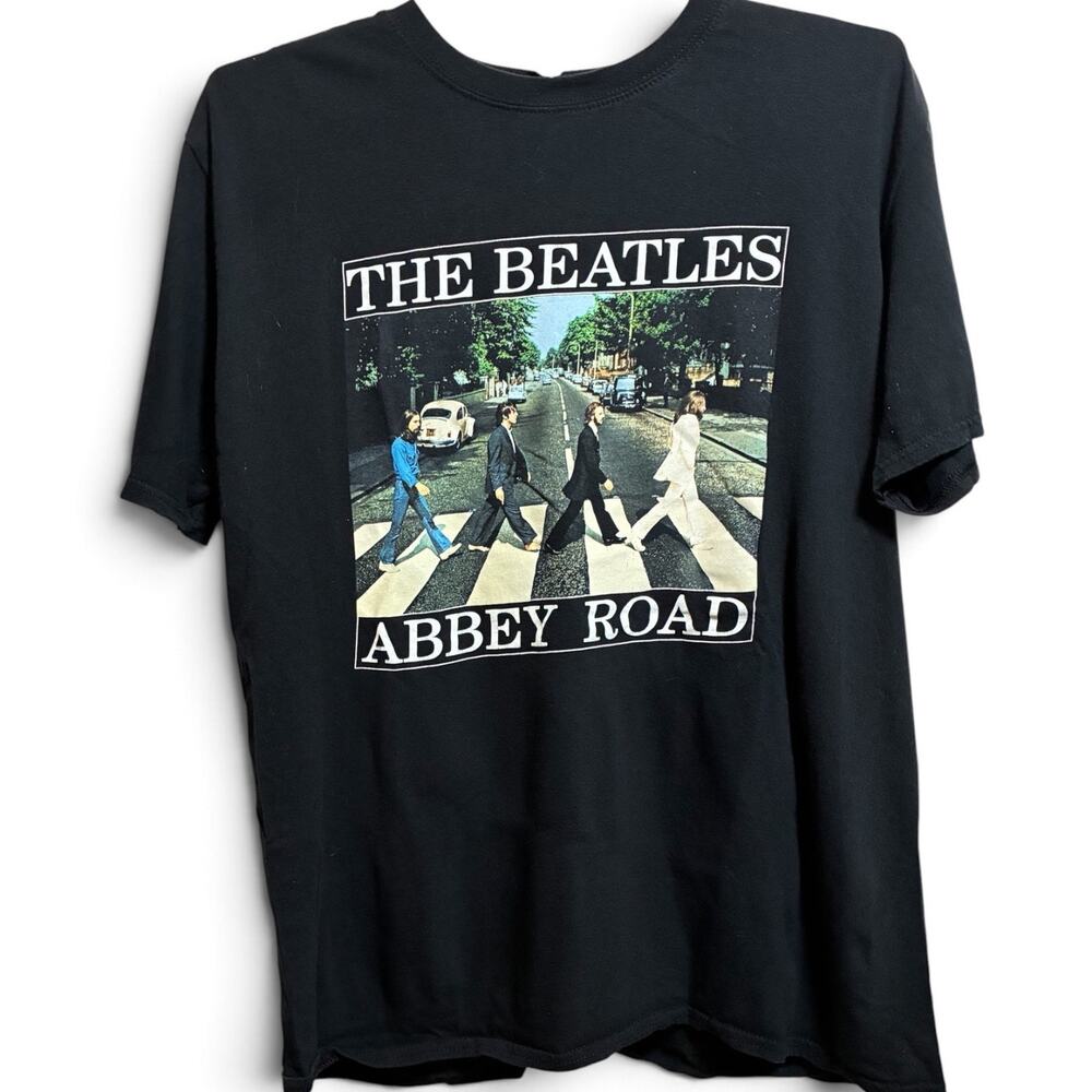 The Beatles Abbey Road Graphic Tee Shirt Black Cotton Band Merchandise